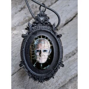 Pinhead Pendant Cenobite Puzzlebox Hellraiser Horror Book Necklace